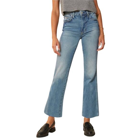 ANTHROPOLOGIE AMO Women’s High Rise Kick Crop Topanga Wash size 26